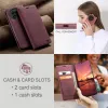 Coque portefeuille CASEME Retro Texture pour OnePlus 13 - Bordeaux 9