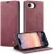 Coque portefeuille CASEME Retro Texture pour Apple iPhone 17e/16e - Bordeaux