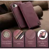 Coque portefeuille CASEME Retro Texture pour Apple iPhone 17e/16e - Bordeaux 4