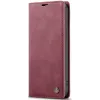 Coque portefeuille CASEME Retro Texture pour Apple iPhone 17e/16e - Bordeaux 5