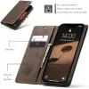 Coque portefeuille CASEME Retro Texture pour Apple iPhone 17e/16e - Marron foncé 2