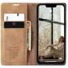 Coque portefeuille CASEME Retro Texture pour Apple iPhone 17e/16e - Marron clair 6