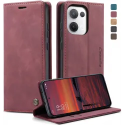 Coque portefeuille CASEME Retro Texture pour Oppo Reno13 - Bordeaux