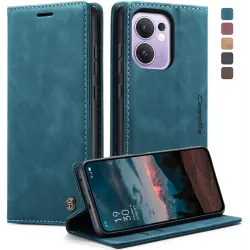 Coque portefeuille CASEME Retro Texture pour Oppo Reno13 F 4G/5G / Reno13 FS 5G - Bleu