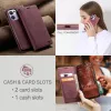 Coque portefeuille CASEME Retro Texture pour Oppo Reno13 F 4G/5G / Reno13 FS 5G - Bordeaux 2
