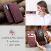 Coque portefeuille CASEME Retro Texture pour Oppo Reno13 Pro - Bordeaux 4