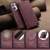 Coque portefeuille CASEME Retro Texture pour Oppo Reno13 Pro - Bordeaux 6
