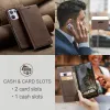 Coque portefeuille CASEME Retro Texture pour Oppo Reno13 Pro - Marron foncé 4