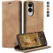 Coque portefeuille CASEME Retro Texture pour Samsung Galaxy S25 Edge - Marron clair