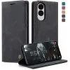 Coque portefeuille CASEME Retro Texture pour Samsung Galaxy S25 Edge - Noir
