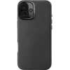 Coque arrière Decoded en cuir véritable pour Apple iPhone 16 Plus - Noir