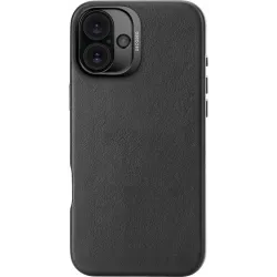 Coque arrière Decoded en cuir véritable pour Apple iPhone 16 Plus - Noir
