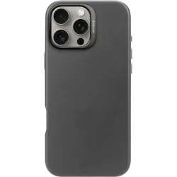 Coque arrière Decoded en cuir véritable pour Apple iPhone 16 Pro Max - Noir