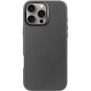 Coque arrière Decoded en cuir véritable pour Apple iPhone 16 Pro Max - Noir