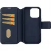 Coque portefeuille détachable Decoded en cuir véritable 2-en-1 pour Apple iPhone 16 Pro - Navy 5