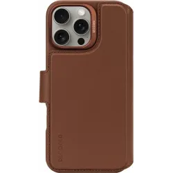 Coque portefeuille détachable Decoded en cuir véritable 2-en-1 pour Apple iPhone 16 Pro Max - Tan