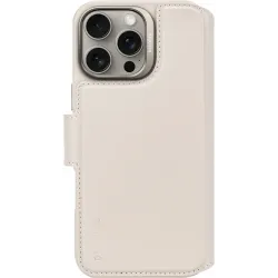 Coque portefeuille détachable Decoded en cuir véritable 2-en-1 pour Apple iPhone 16 Pro Max - Clay