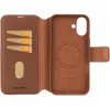 Coque portefeuille en cuir véritable Decoded en cuir véritable 2-en-1 pour Apple iPhone 16 Plus - Tan 9