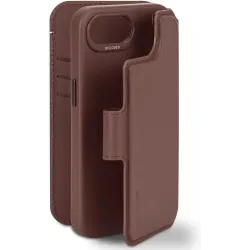 Coque portefeuille détachable Decoded en cuir véritable 2-en-1 pour Apple iPhone 17e/16e - Chocolate Brown