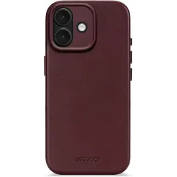 Coque arrière Decoded en cuir véritable pour Apple iPhone 17 - Dark Ruby