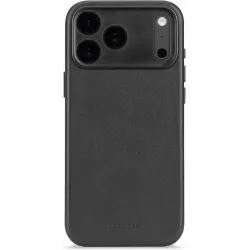 Coque arrière Decoded en cuir véritable pour Apple iPhone 17 Pro Max - Noir