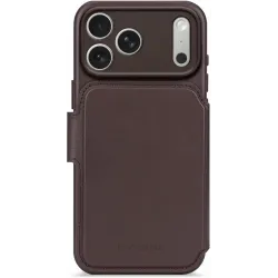Coque portefeuille détachable Decoded en cuir véritable 2-en-1 pour Apple iPhone 17 Pro Max - Chocolate Brown