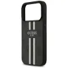 Coque arrière rigide Guess 4G Printed Stripes avec MagSafe pour Apple iPhone 17 Pro - Noir 4