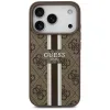 Coque arrière rigide Guess 4G Printed Stripes avec MagSafe pour Apple iPhone 17 Pro - Marron 2