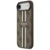 Coque arrière rigide Guess 4G Printed Stripes avec MagSafe pour Apple iPhone Air - Marron 1