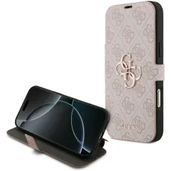 Coque portefeuille Guess 4G Big Metal Logo pour Apple iPhone 17 Pro Max - Rose