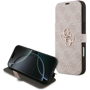 Coque portefeuille Guess 4G Big Metal Logo pour Apple iPhone 17 Pro Max - Rose