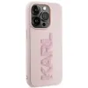Coque arrière Karl Lagerfeld 3D Rubber Glitter Logo pour Apple iPhone 15 Pro - Rose 3