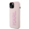 Coque arrière Karl Lagerfeld 3D Rubber Glitter Logo pour Apple iPhone 15 Plus/14 Plus - Rose 1