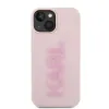 Coque arrière Karl Lagerfeld 3D Rubber Glitter Logo pour Apple iPhone 15 Plus/14 Plus - Rose 2