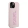 Coque arrière Karl Lagerfeld 3D Rubber Glitter Logo pour Apple iPhone 15 Plus/14 Plus - Rose 3