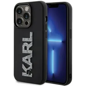 Coque arrière Karl Lagerfeld 3D Rubber Glitter Logo pour Apple iPhone 15 Pro Max - Noir
