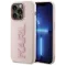 Coque arrière Karl Lagerfeld 3D Rubber Glitter Logo pour Apple iPhone 15 Pro Max - Rose