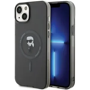 Coque arrière Karl Lagerfeld IML Ikonik avec MagSafe pour Apple iPhone 15 Plus/14 Plus - Noir