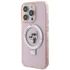 Coque arrière rigide Karl Lagerfeld Ring Stand Karl & Choupette avec MagSafe pour Apple iPhone 15 Pro - Rose 3