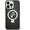 Coque arrière rigide Karl Lagerfeld Ring Stand Karl & Choupette avec MagSafe pour Apple iPhone 15 - Noir