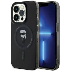 Coque arrière Karl Lagerfeld IML Ikonik avec MagSafe pour Apple iPhone 14 Pro Max - Noir