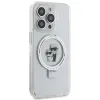 Coque arrière rigide Karl Lagerfeld Ring Stand Karl & Choupette avec MagSafe pour Apple iPhone 14 Pro Max - Blanc 4