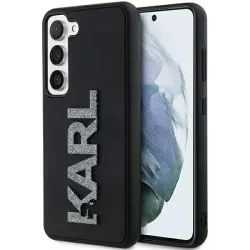 Coque arrière Karl Lagerfeld 3D Rubber Glitter Logo pour Samsung Galaxy S23 Plus - Noir