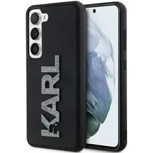 Coque arrière Karl Lagerfeld 3D Rubber Glitter Logo pour Samsung Galaxy S23 Plus - Noir