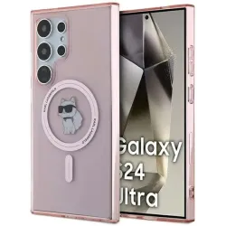 Coque arrière Karl Lagerfeld IML Choupette avec MagSafe pour Samsung Galaxy S24 Ultra - Rose