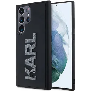 Coque arrière Karl Lagerfeld 3D Rubber Glitter Logo pour Samsung Galaxy S24 Ultra - Noir