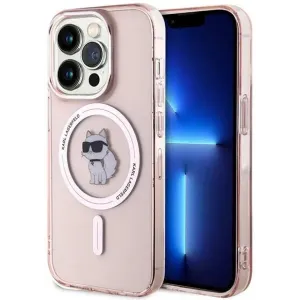 Coque arrière Karl Lagerfeld IML Choupette avec MagSafe pour Apple iPhone 14 Pro Max - Rose