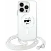 Coque arrière Karl Lagerfeld IML Choupette Head & Cord avec MagSafe pour Apple iPhone 15 Pro Max - Transparent