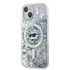 Coque arrière Karl Lagerfeld Liquid Glitter Choupette Head avec MagSafe pour Apple iPhone 14 - Transparent 1