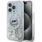 Coque arrière Karl Lagerfeld Liquid Glitter Choupette Head avec MagSafe pour Apple iPhone 14 Pro Max - Transparent